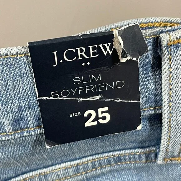 NEW J Crew Jeans Womens 25 blue denim straight boyfriend fit preppy casual - Picture 6 of 10